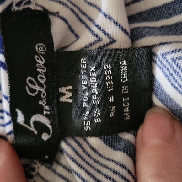 Navy Blue and White Dress - Picture 6 of 6